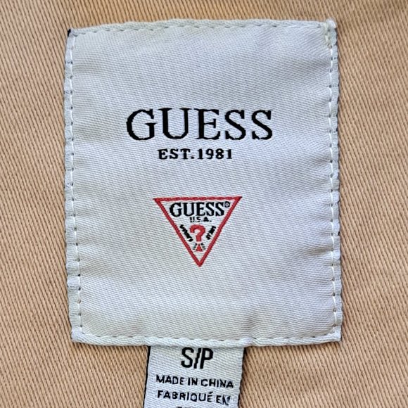 GUESS Factory womens MOTO JACKET BEIGE Size SMALL CANVAS coat **COLOR = BEIGE** - Picture 13 of 15